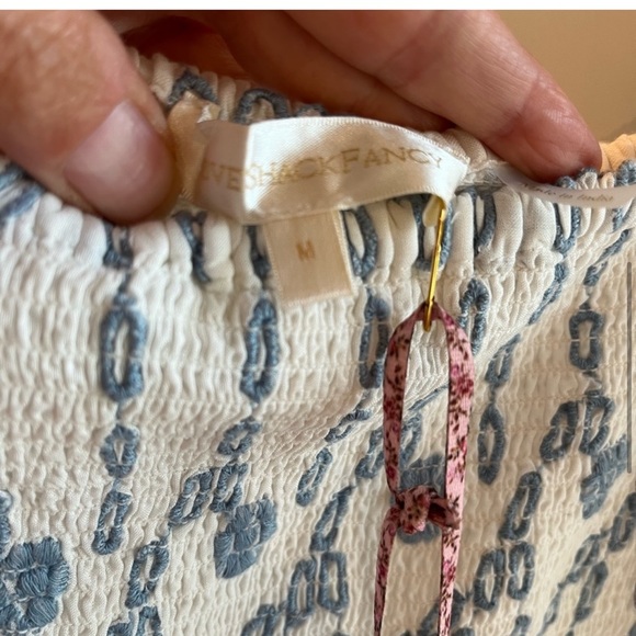 🩵🤍 NWT LOVE SHACK FANCY JACYE RUFFLE LACE MINI DRESS IVORY SHORES!! 🐚 🌊 - Picture 6 of 6